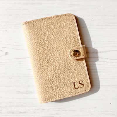 Seashell cream leather travel wallet / leather passport cover, personalised passport cover, personalised wedding gift, personalised travel wallet, personalised gifts for teens