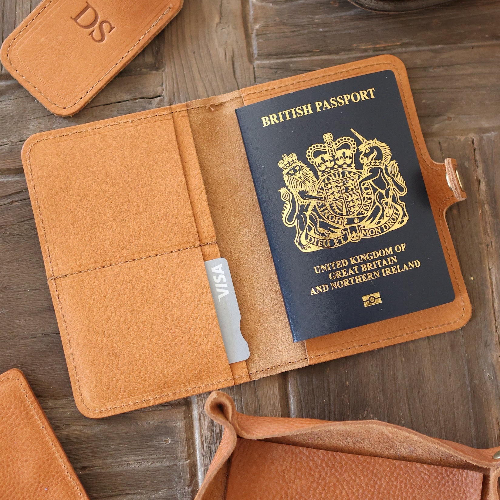 thumbnail image 2 of Leatherboss Genuine Leather Passport Cover – Travel Wallet Holder (3 Colors) 2 of 3